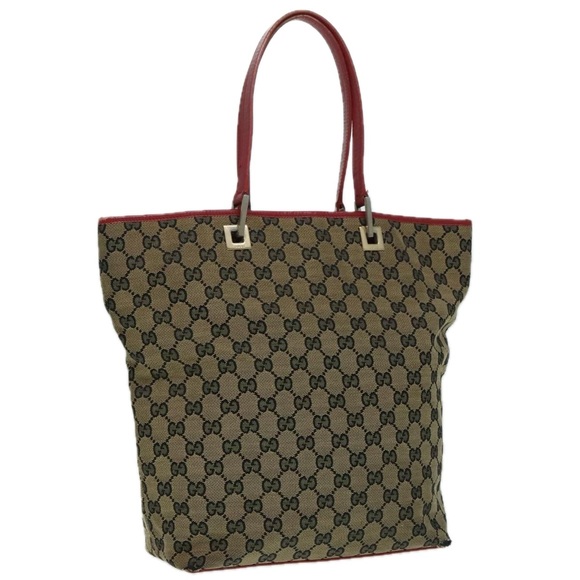 GUCCI GG Canvas Tote Bag Beige Gold 002 1098 Auth 94060 - Picture 1 of 16